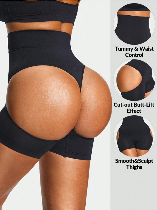 Shape Seamless Cut-Out Mid Thigh Short Body Shaper Butt Lifter-Tummy Waist Thigh Control